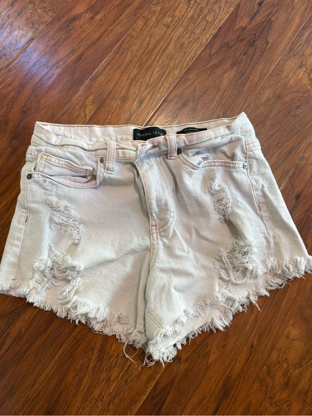 Kendall & Kylie Light Blue Distressed Denim Cutoff Shorts